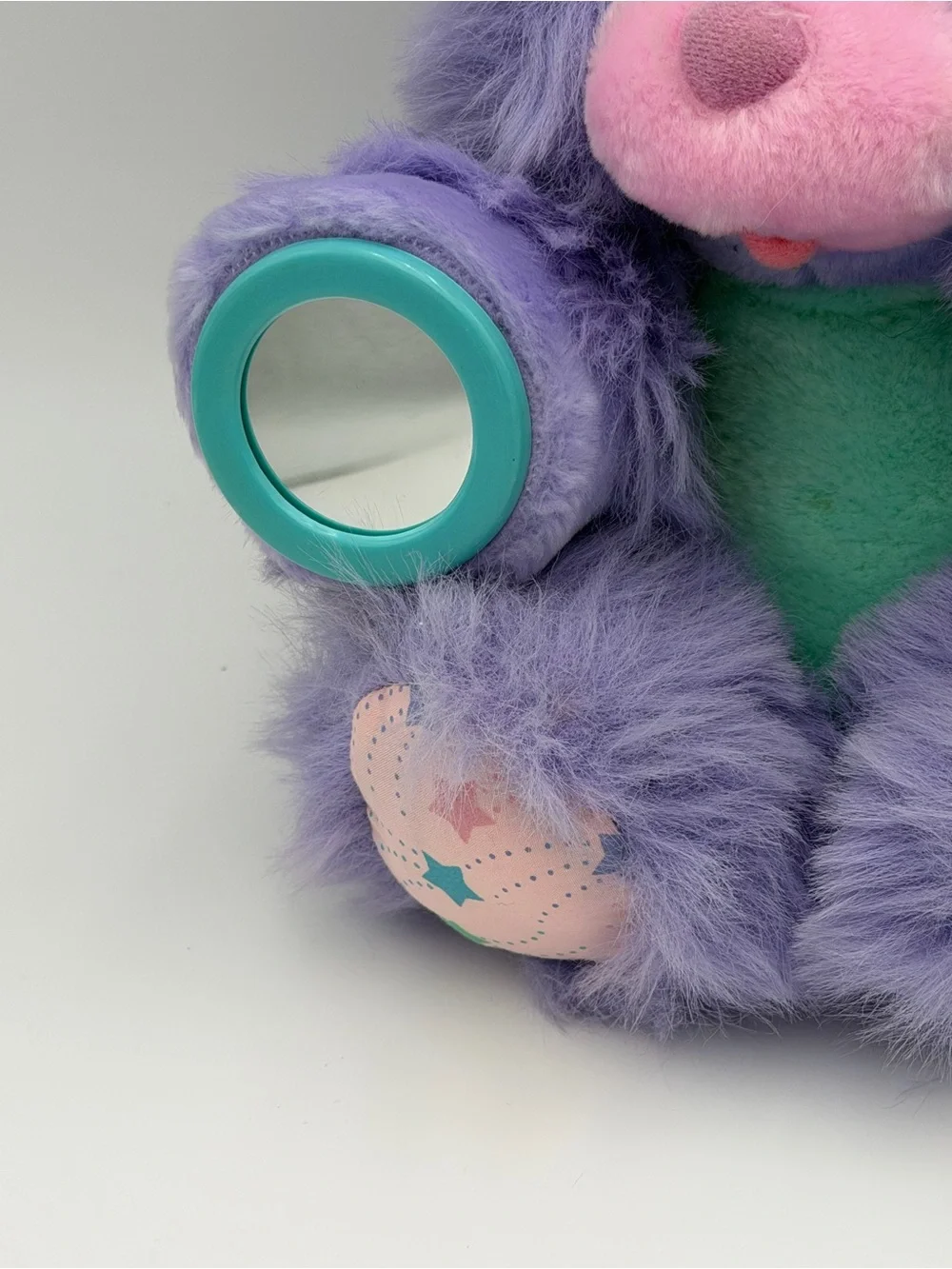 VTG 1987 Brush a Loves Purple Posy Plush Bear with Brush Tail & Mirror